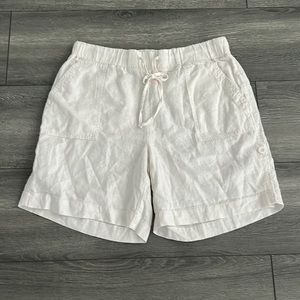 White Linen Walking Shorts Size Medium